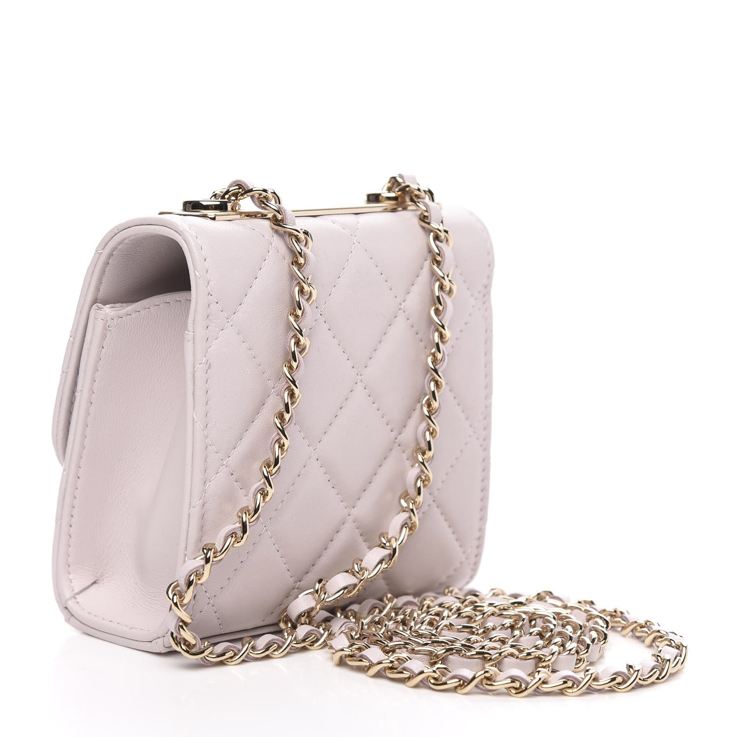 Chanel Lambskin Quilted Mini Trendy CC Clutch With Chain Lilas Lilac 3 of 10