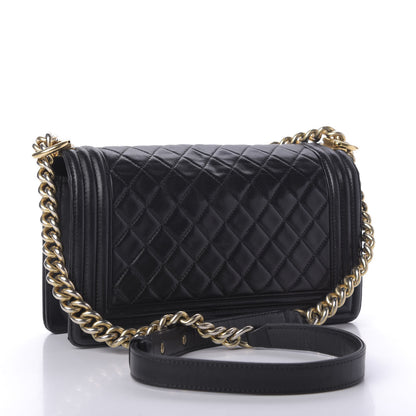 Chanel Lambskin Quilted Medium Boy Flap Dark Navy 3 of 9