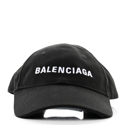 Balenciaga Bio Cotton Logo Classic Baseball Cap 59 L Black White 3 of 9
