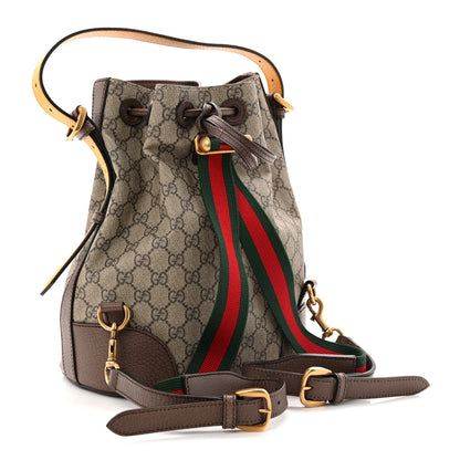 Gucci GG Supreme Monogram Neo Vintage Drawstring Bucket Backpack Beige New Acero Crop 2 of 9