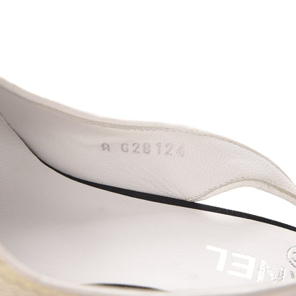 Chanel Grosgrain Cap Toe CC Slingback Pumps 41 Black Cream 7 of 11