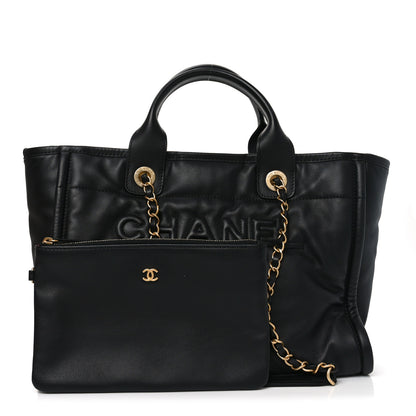 Chanel Calfskin Small Deauville Tote Black 3 of 11