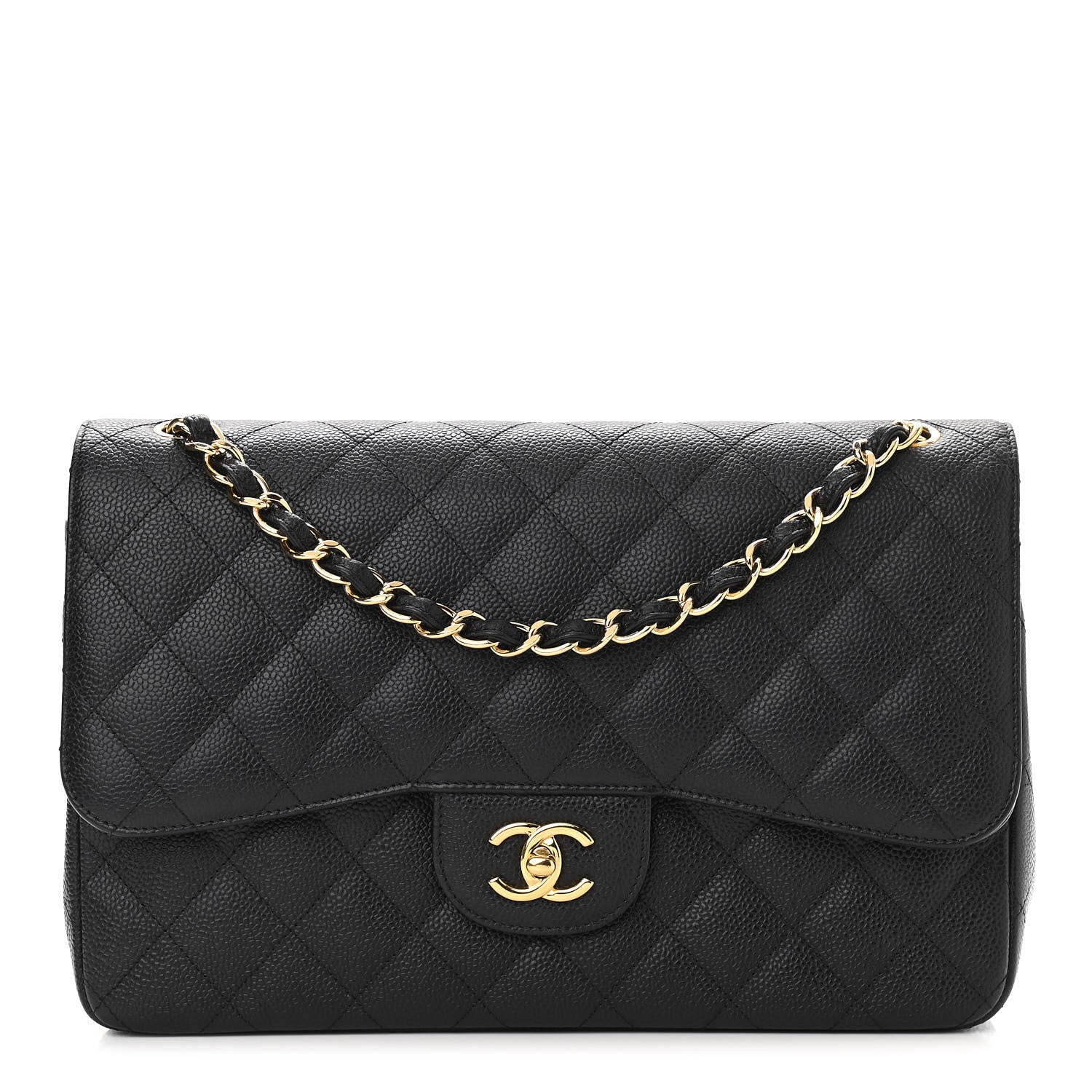 Chanel Caviar Quilted Jumbo Double Flap Black 1 of 10