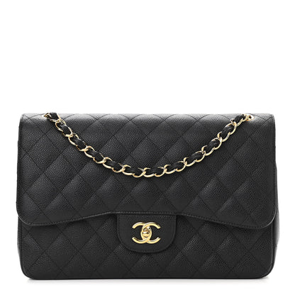 Chanel Caviar Quilted Jumbo Double Flap Black 1 of 10