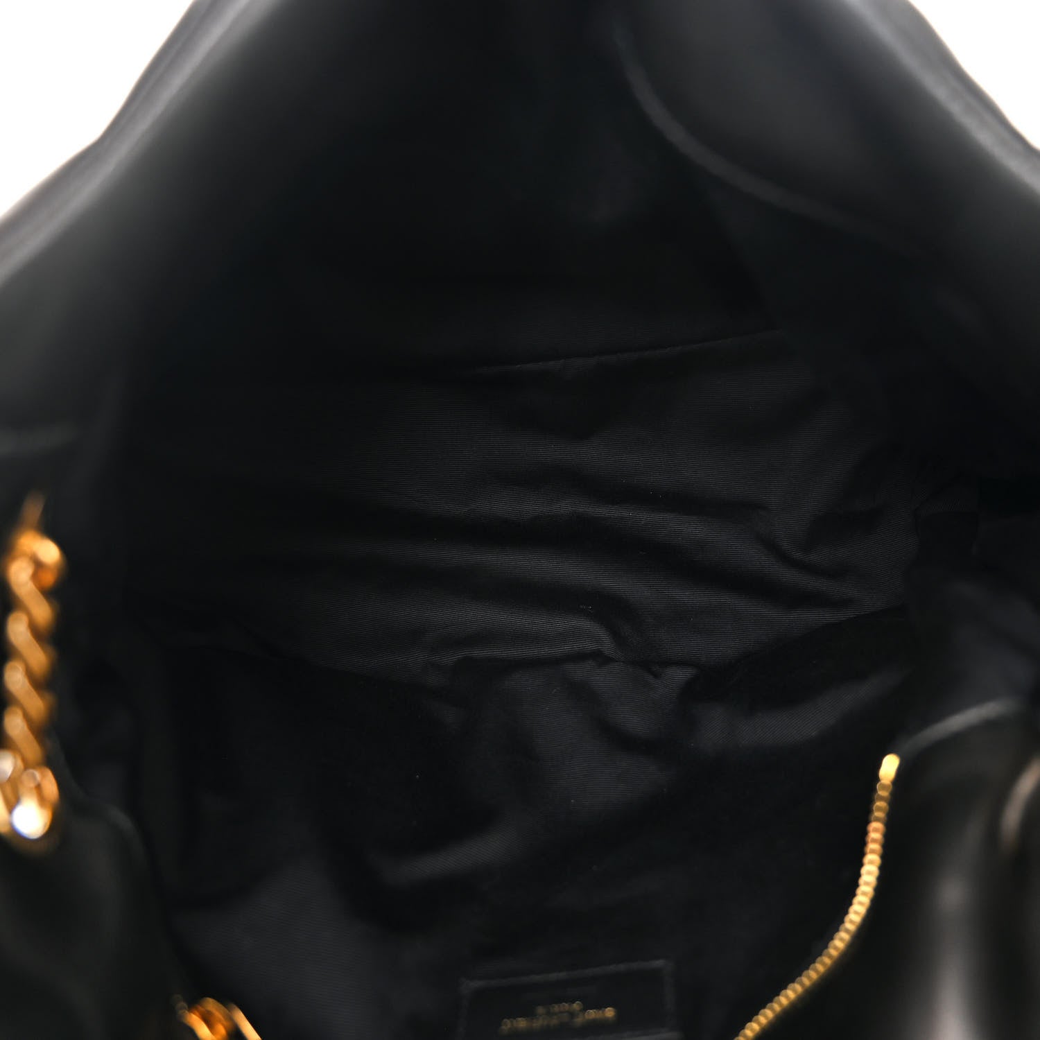 Saint Laurent Lambskin Quilted Medium Loulou Puffer Monogram Chain Satchel Black 5 of 11