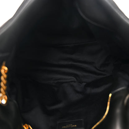 Saint Laurent Lambskin Quilted Medium Loulou Puffer Monogram Chain Satchel Black 5 of 11