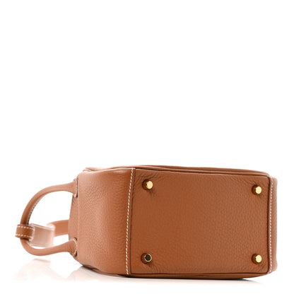 Hermes Taurillon Clemence Mini Lindy 20 Gold 4 of 13