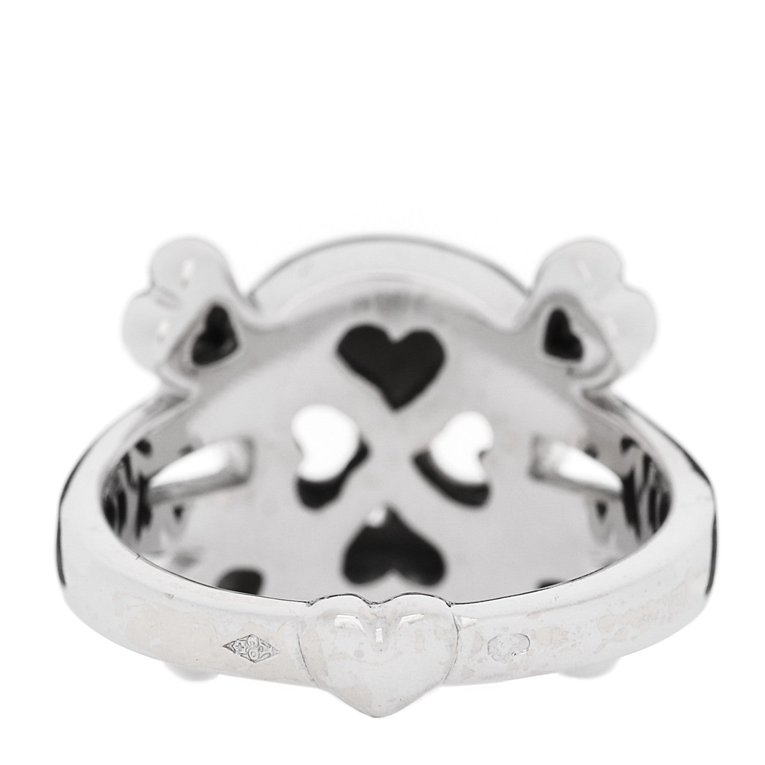 Christian Dior 18K White Gold Diamond Tete de Mort Ring 56 7.75 3 of 4