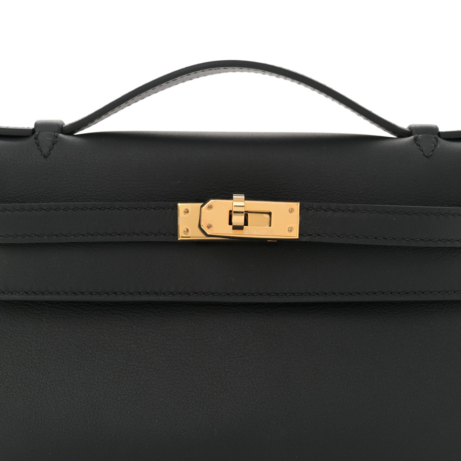 Hermes Swift Kelly Pochette Clutch Black 8 of 11