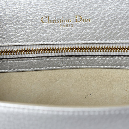 Christian Dior Metallic Grained Calfskin Medium Diorama Flap Bag Silver 6 of 10