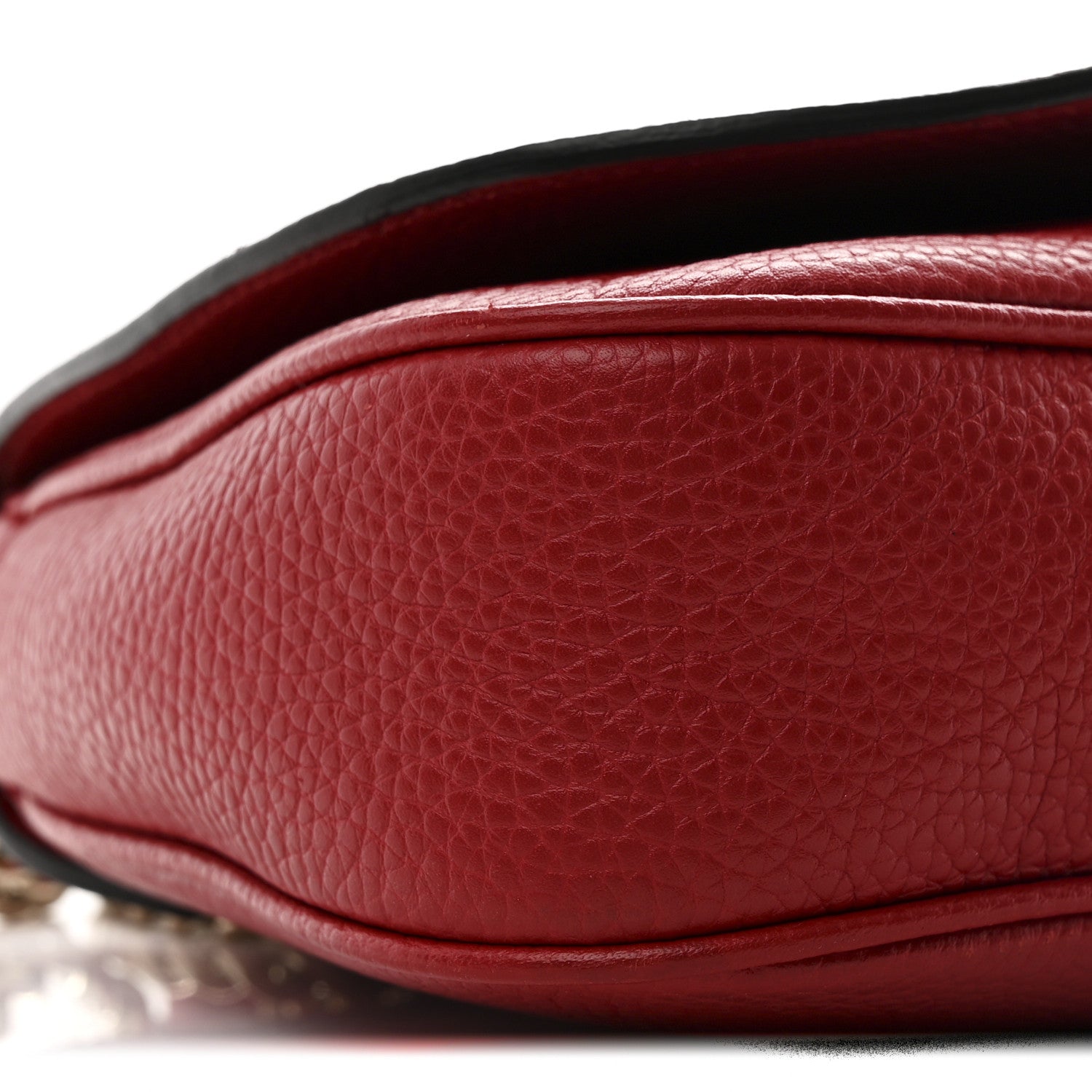 Gucci Pebbled Calfskin Medium Soho Flap Crossbody Vibrant Red 9 of 10