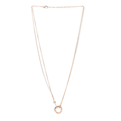 Cartier 18K Pink Gold 1 Diamond 1 Pink Sapphire LOVE Necklace 3 of 5