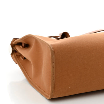 Hermes Toile Officier Vache Hunter Verso Herbag Zip PM 31 Dune Magnolia Fauve 11 of 12