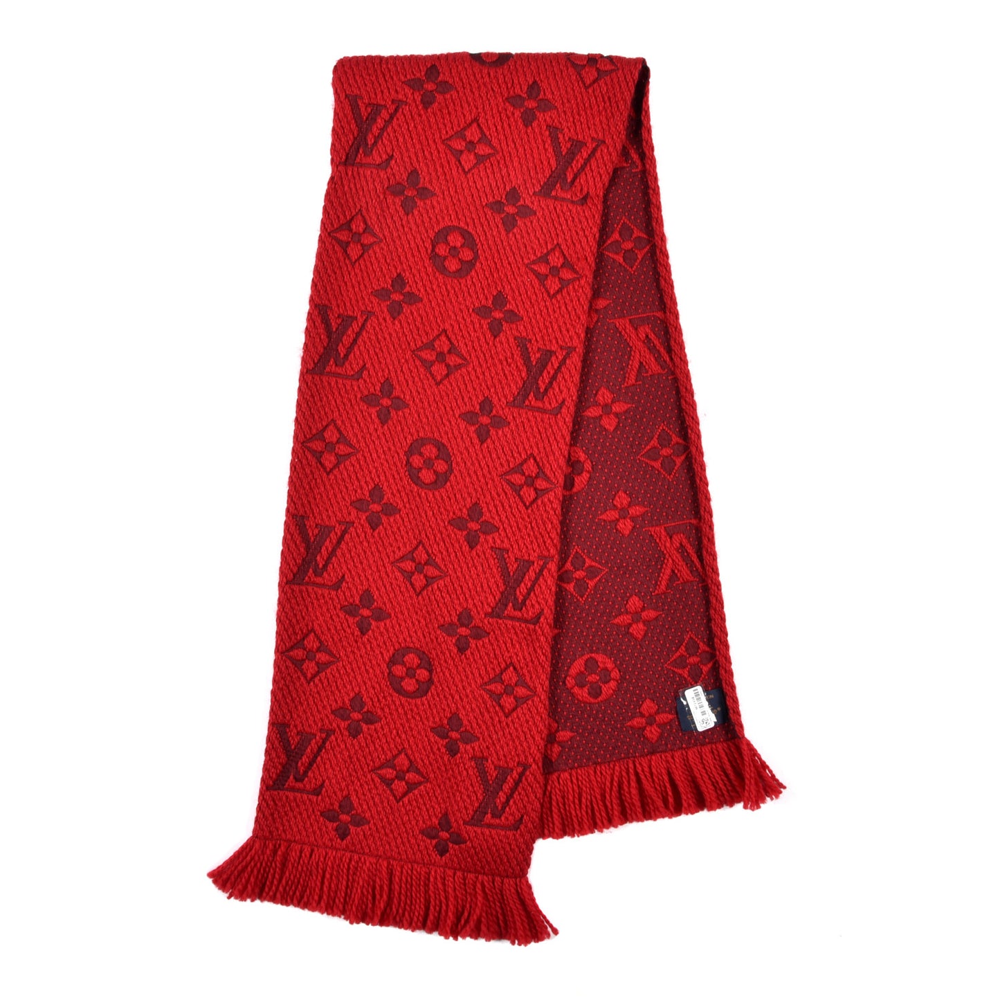 Wool Silk Logomania Scarf Rubis