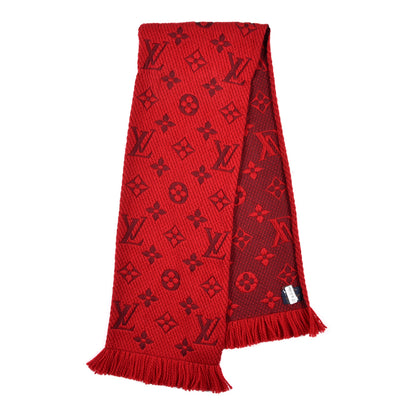Louis Vuitton Wool Silk Logomania Scarf Rubis 2 of 4