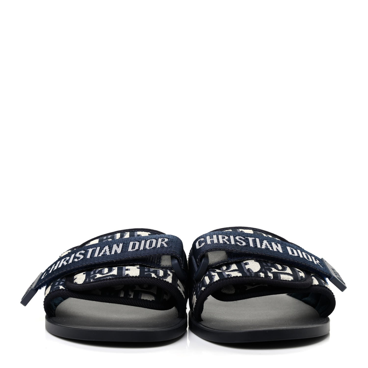 Christian Dior Nylon Oblique Dio(r)evolution Slide Sandals 41 Deep Blue 2 of 7