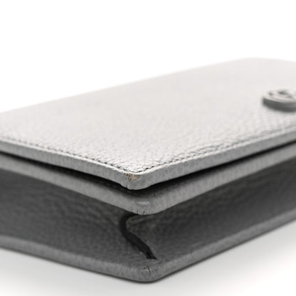 Gucci Dollar Calfskin Enamel Monochrome Mini GG Marmont Chain Wallet Deep Grey 8 of 10