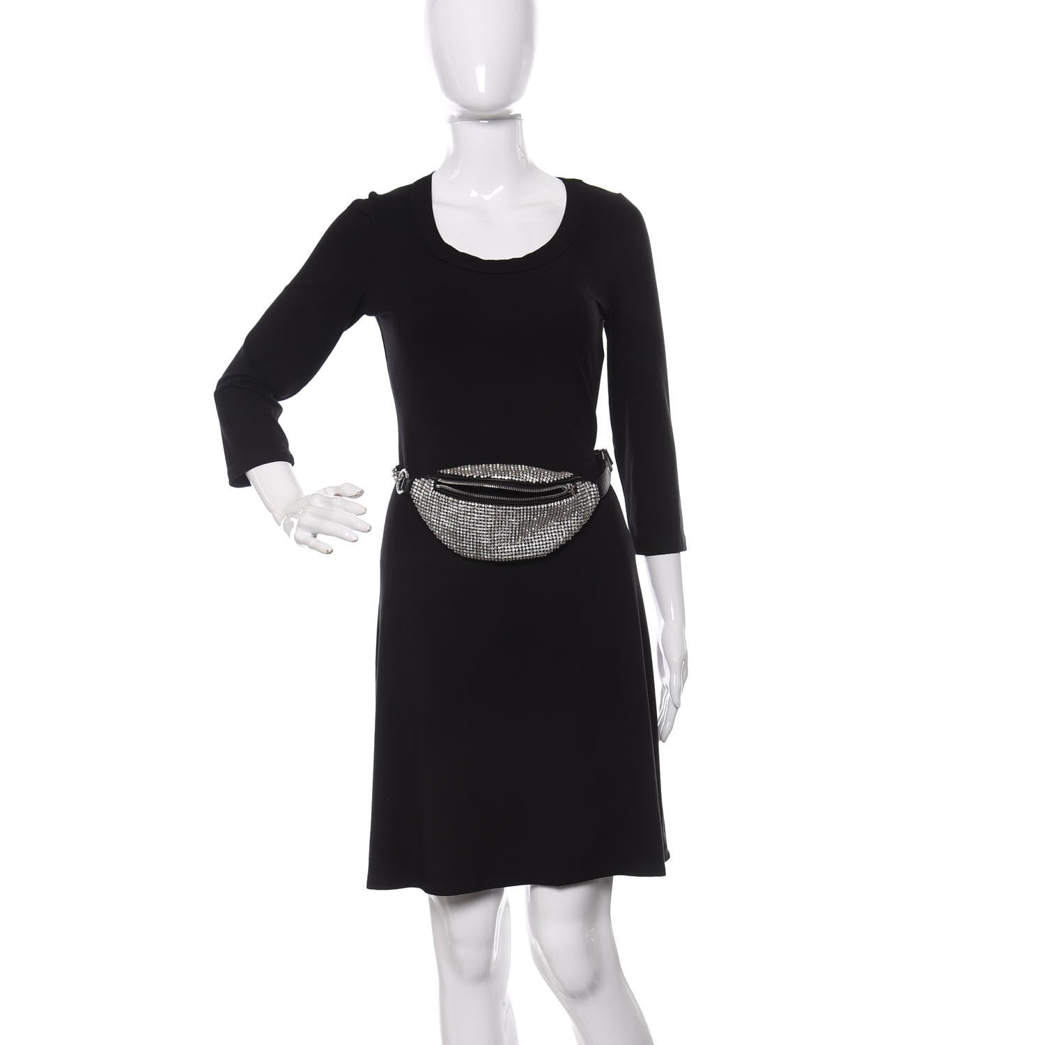 Alexander Wang Rhinestone Mesh Mini Attica Belt Bag Black 2 of 9