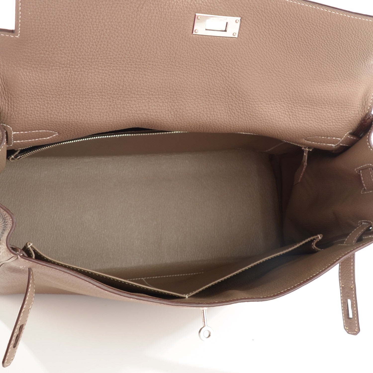 Hermes Taurillon Clemence Kelly Retourne 35 Etoupe 9 of 20