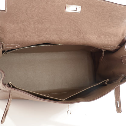 Hermes Taurillon Clemence Kelly Retourne 35 Etoupe 9 of 20