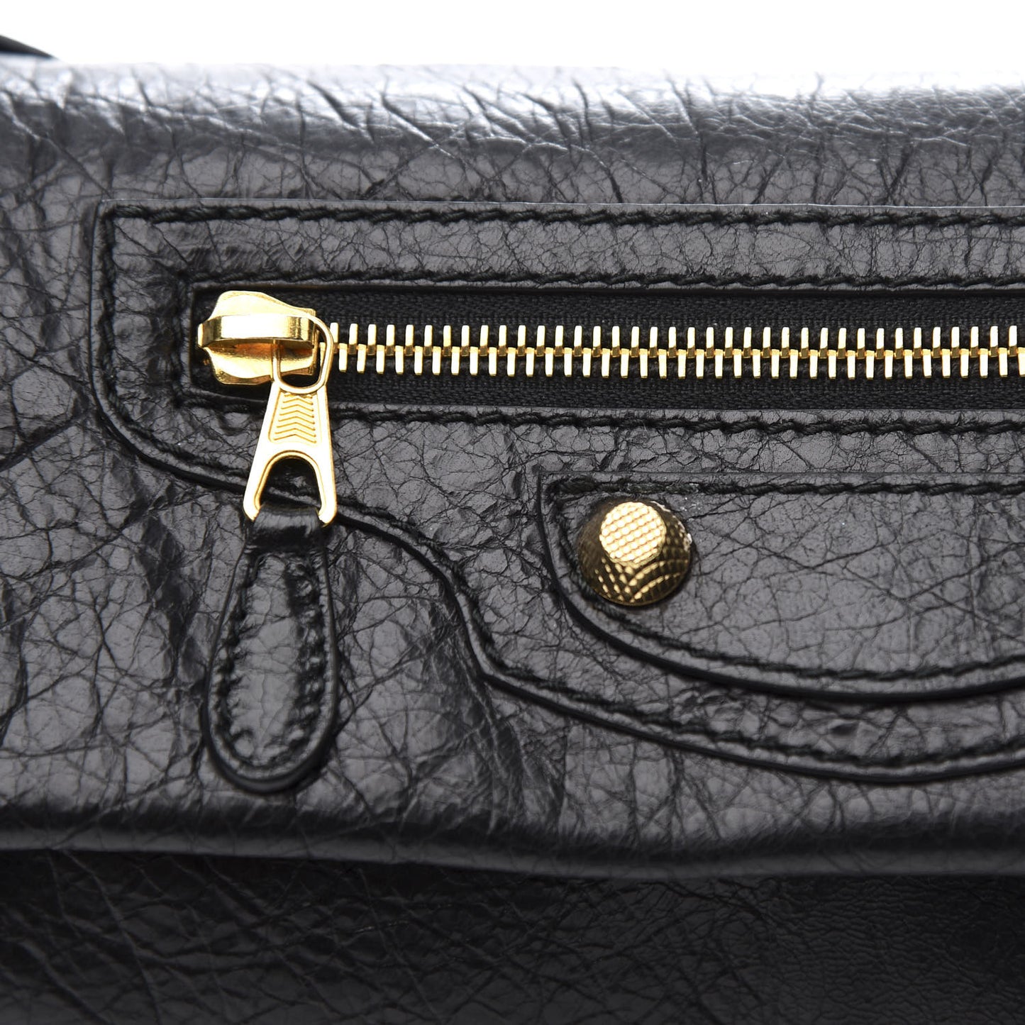 Agneau Giant 12 Gold Hardware Envelope Strap Clutch Black