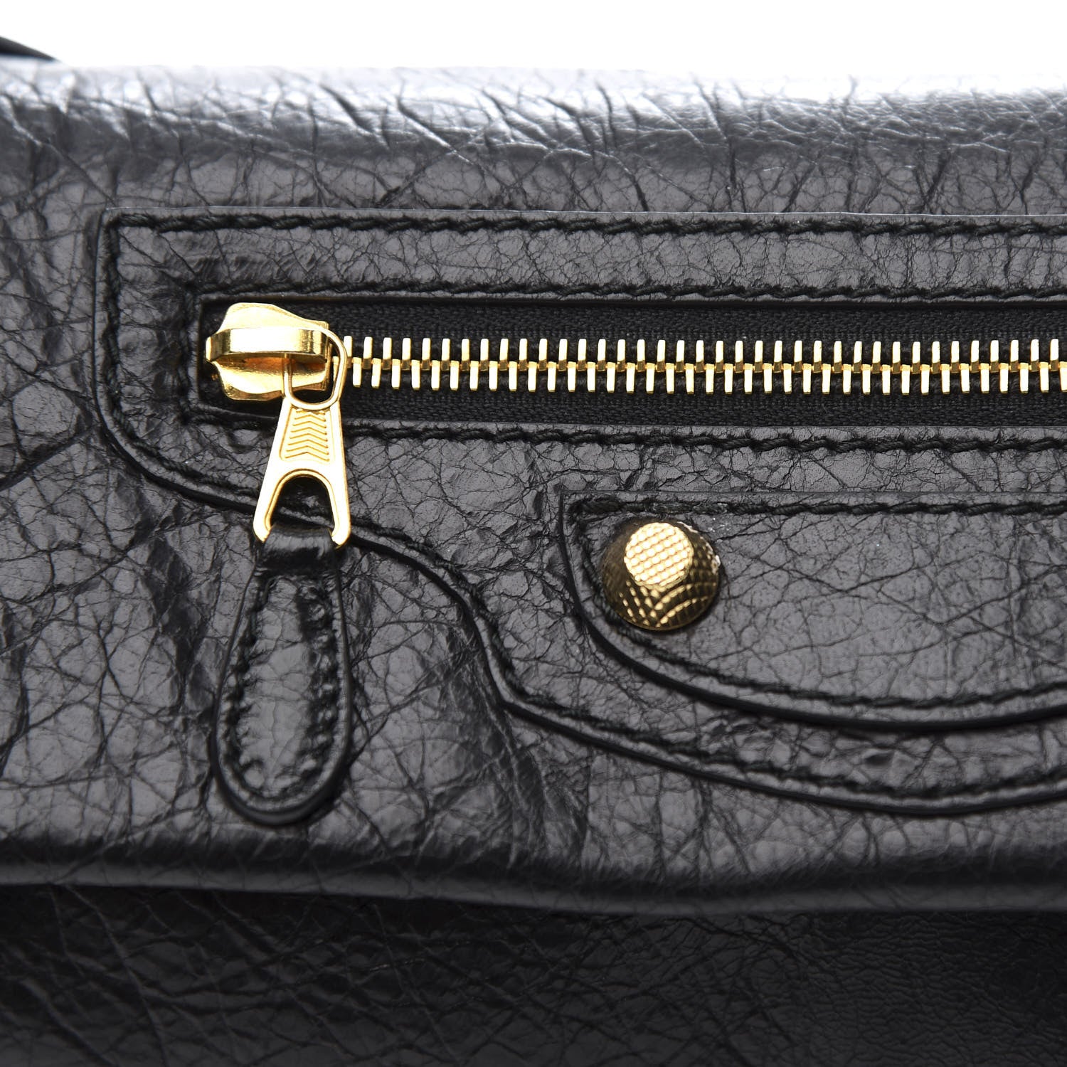 Balenciaga Agneau Giant 12 Gold Hardware Envelope Strap Clutch Black 10 of 10