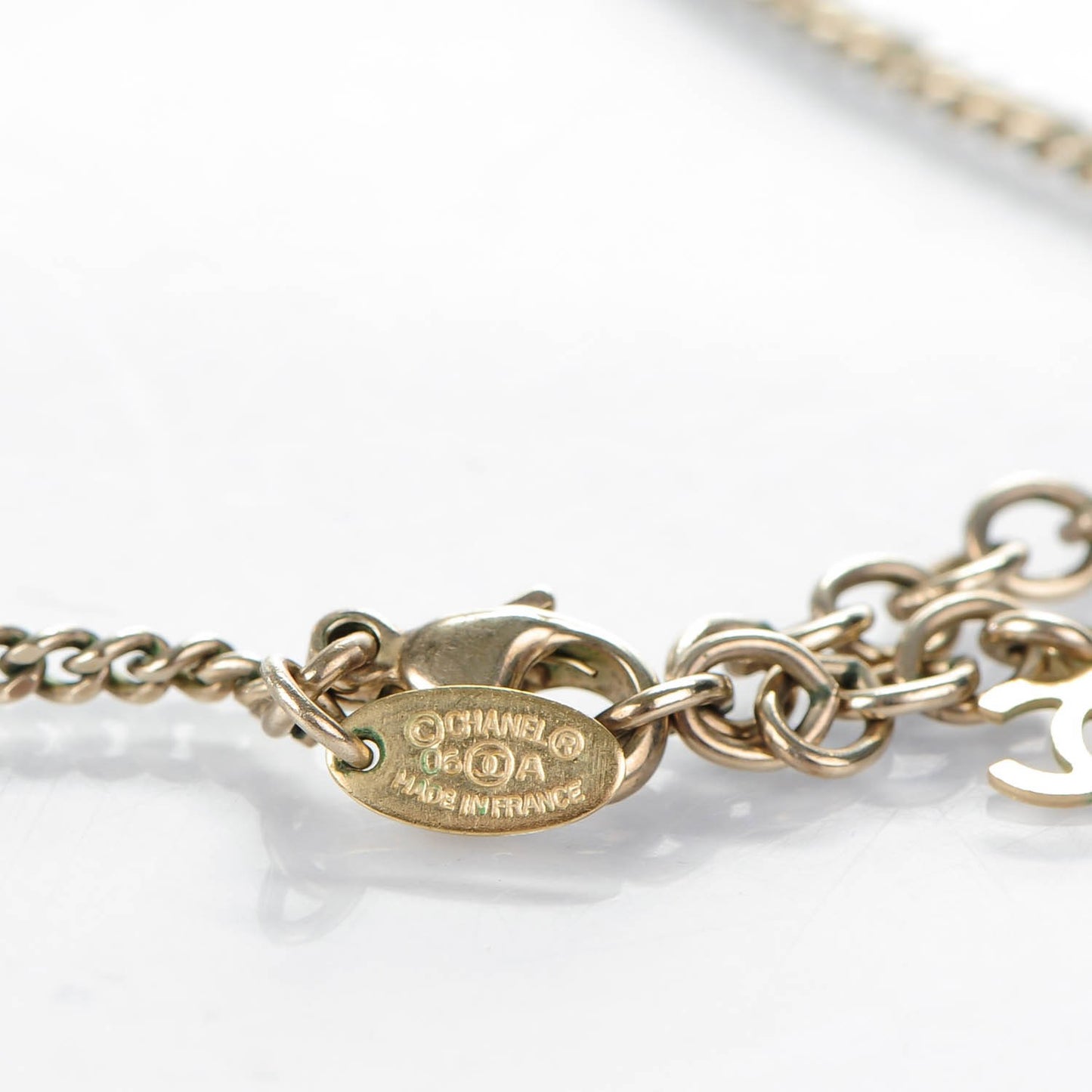 Resin Striped CC Necklace Black White