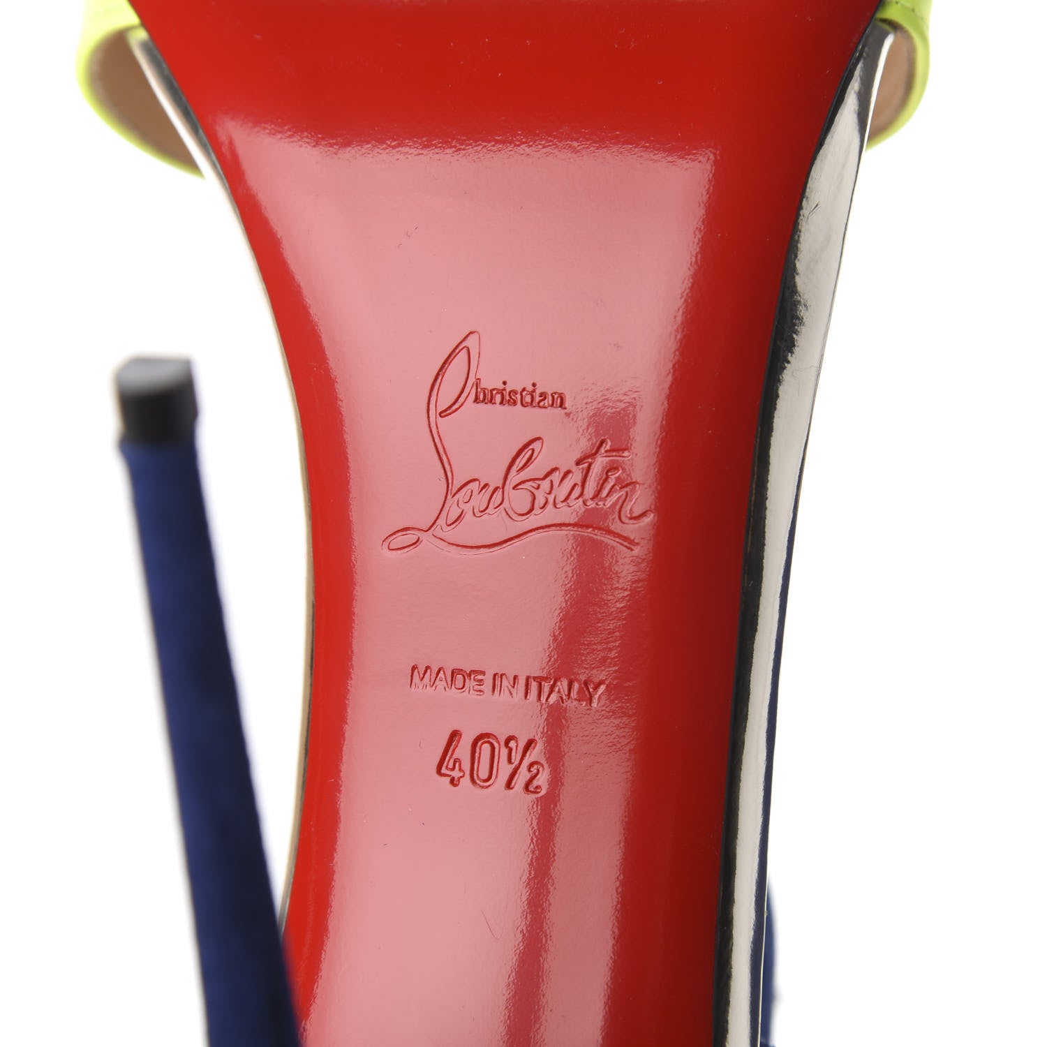 Christian Louboutin Fluo Matt Suede Kid Specchio Mayerling 100 Sandals 40.5 Version Jaune 10 of 11
