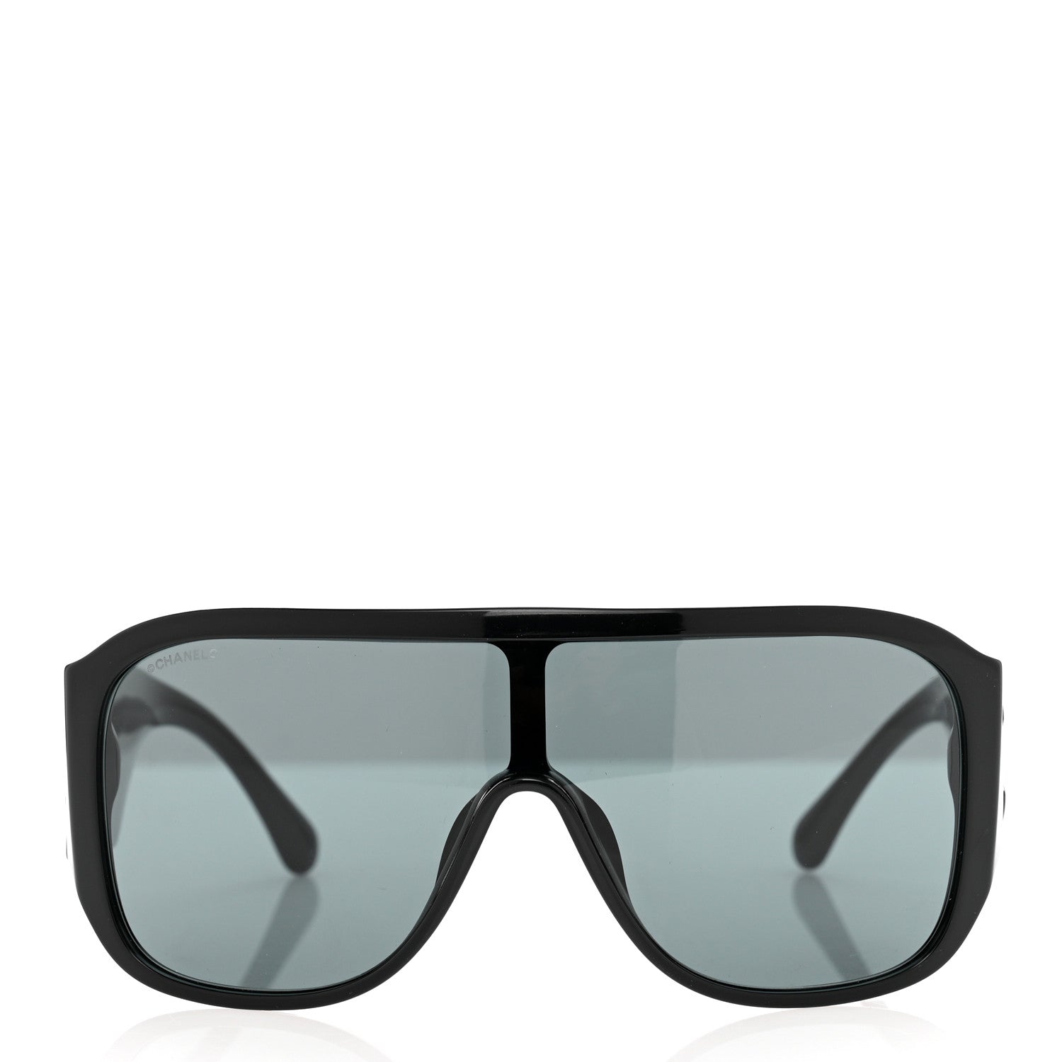 Chanel Acetate Crystal CC Shield Sunglasses 5466-B-A Black 2 of 6