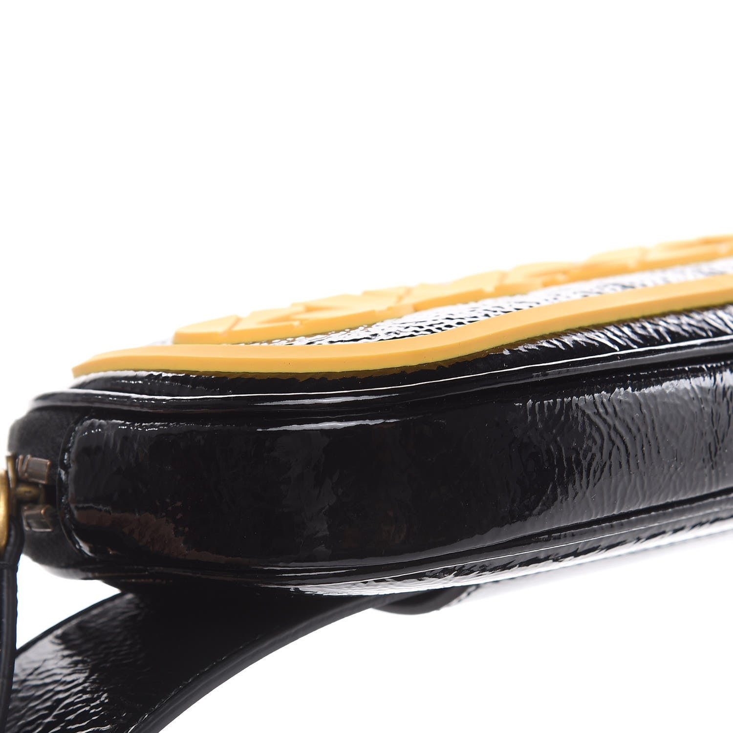 Gucci Patent Rubber Game Patch Logo Belt Bag 75 30 Black 9 of 11