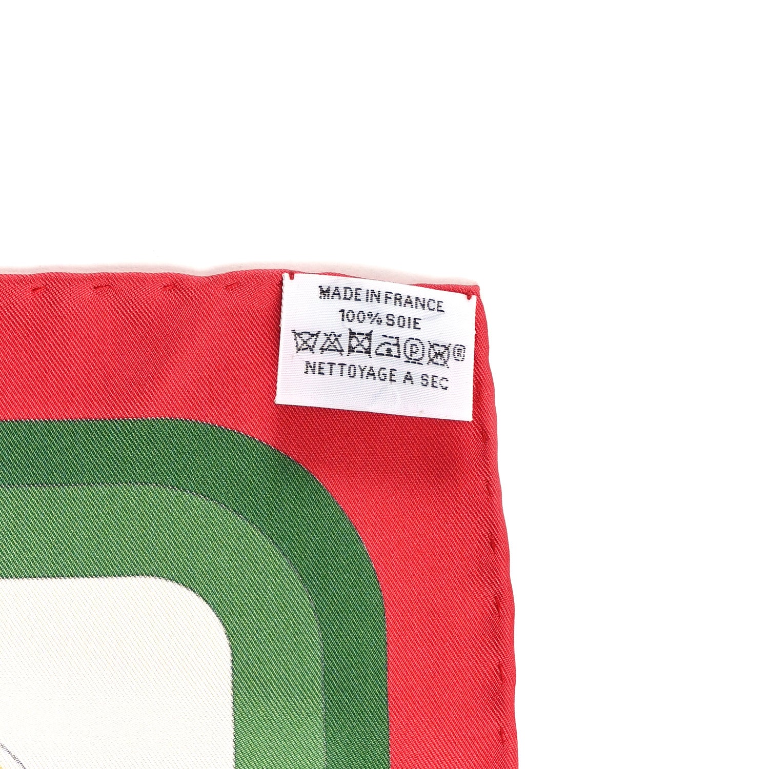 Hermes Silk Coaching Forever Scarf 90 Rouge Vert White 3 of 4
