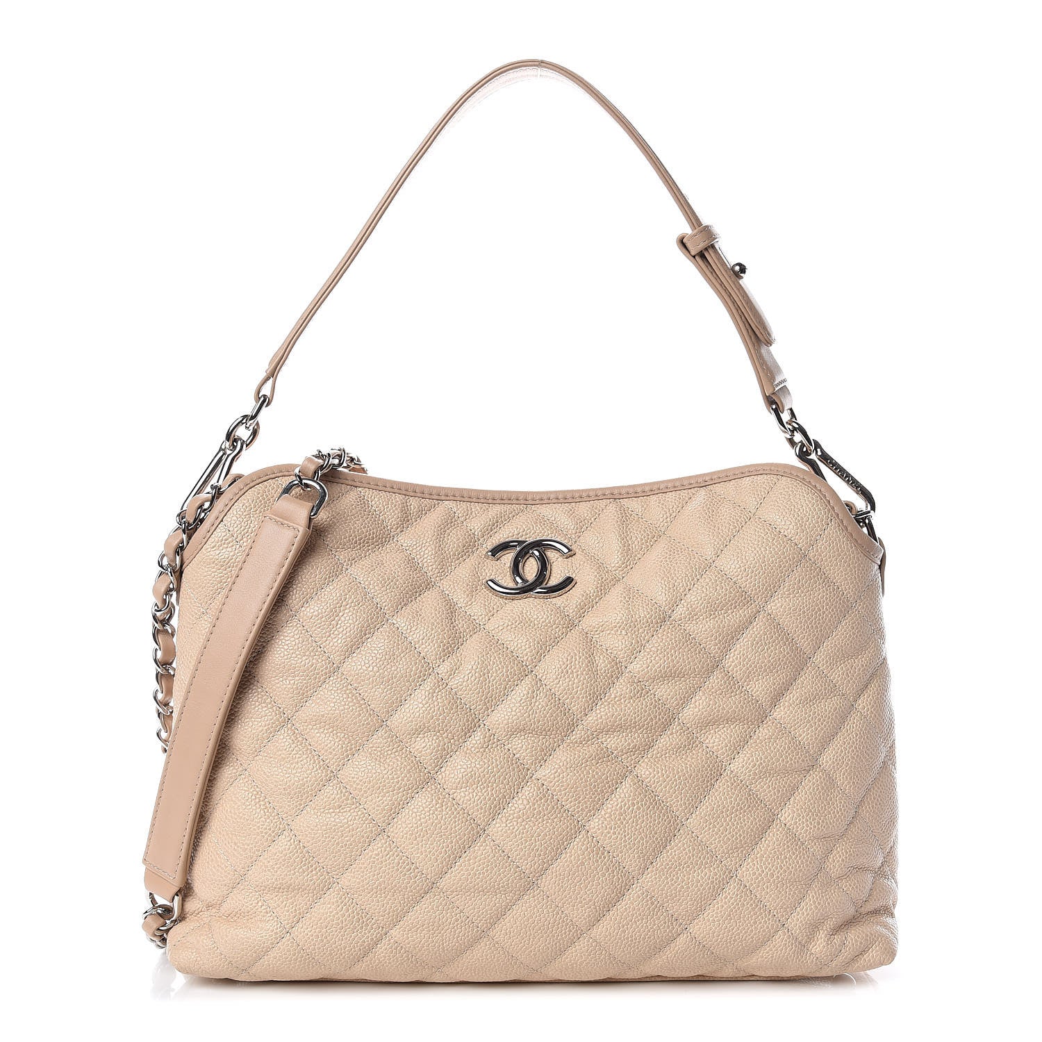 Chanel Caviar Quilted French Riviera Hobo Beige 1 of 10