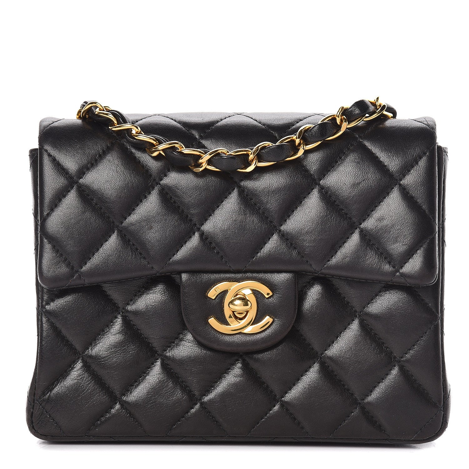 Chanel Lambskin Quilted Mini Square Flap Black 1 of 17