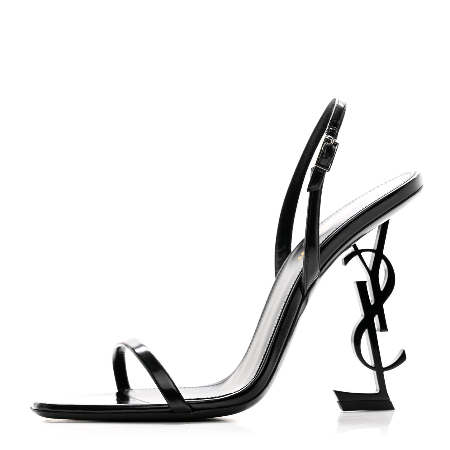 Patent Calfskin Opyum 110 Sandals 40.5 Black