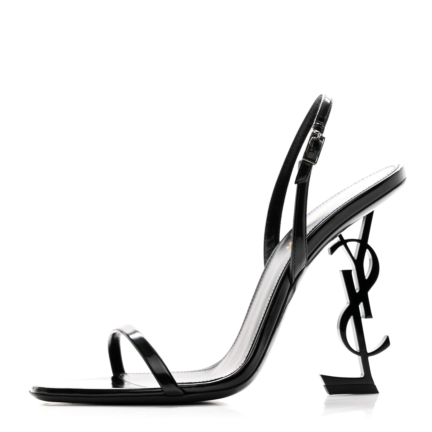 Saint Laurent Patent Calfskin Opyum 110 Sandals 40.5 Black 1 of 10