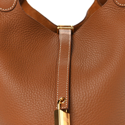 Hermes Taurillon Clemence Picotin Lock 22 MM  Gold 8 of 13