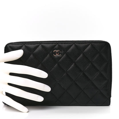 Chanel Caviar Quilted Large Zip Around Organizer Wallet Black 2 of 14