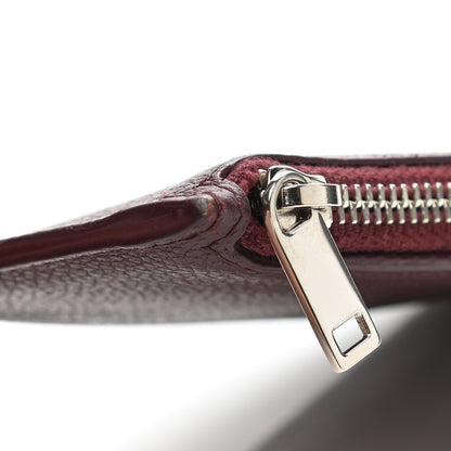 Saint Laurent Grained Calfskin 5 Fragments Zip Pouch Card Holder Burgundy 9 of 11