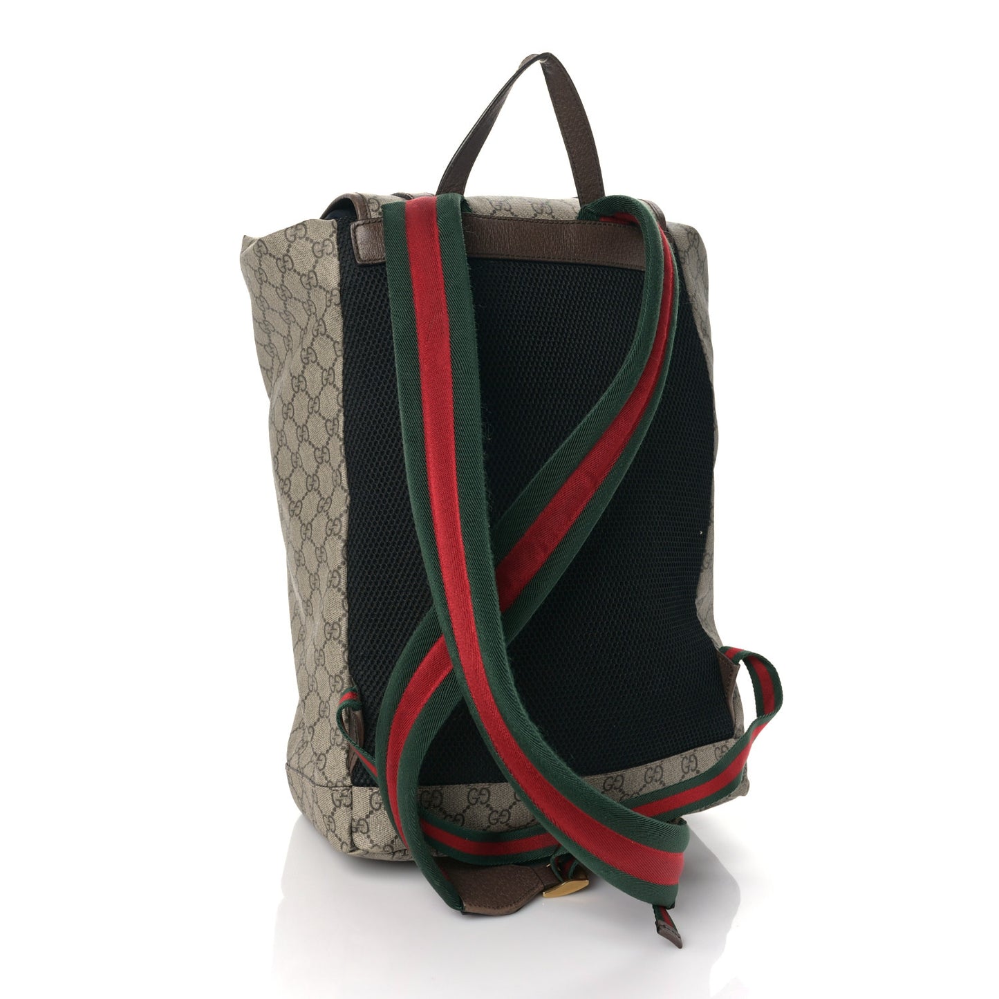 Soft GG Supreme Monogram Neo Vintage Double Buckle Backpack Beige New Acero Crop