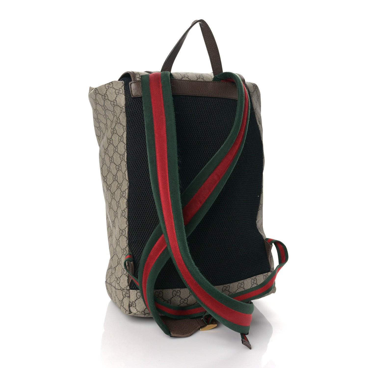 Gucci Soft GG Supreme Monogram Neo Vintage Double Buckle Backpack Beige New Acero Crop 3 of 9