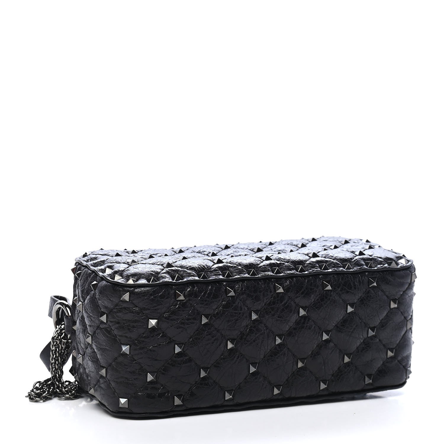 Valentino Garavani Craquele Nappa Rockstud Spike Crossbody Black 4 of 8