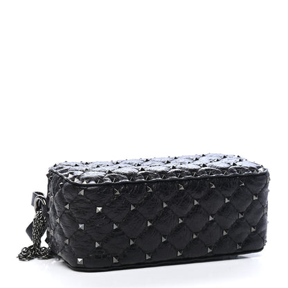 Valentino Garavani Craquele Nappa Rockstud Spike Crossbody Black 4 of 8