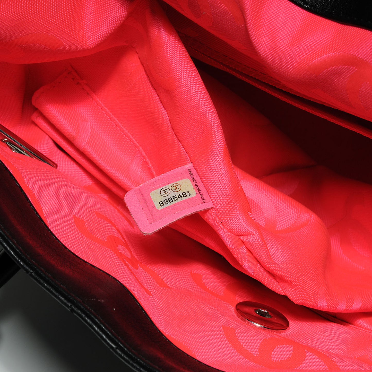 Calfskin Quilted Large Cambon Flap Black