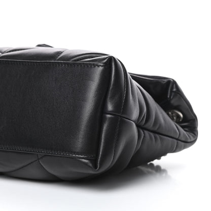 Saint Laurent Lambskin Quilted Small Loulou Puffer Monogram Chain Satchel Black 10 of 11
