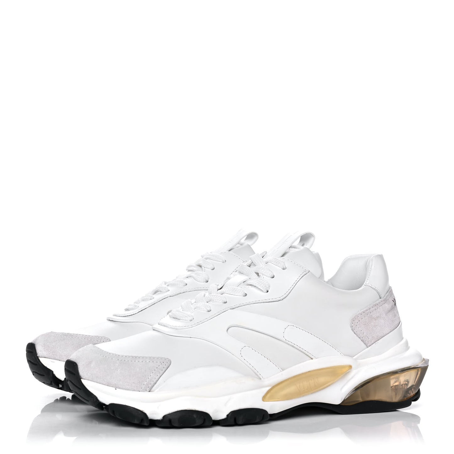 Calfskin Mens Bounce Sneakers 40 White