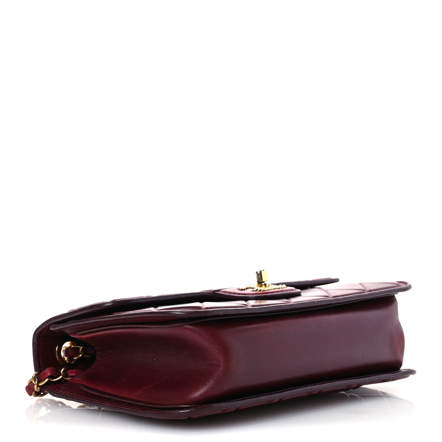 Chanel Calfskin Embossed Medium Flap Red 4 of 15