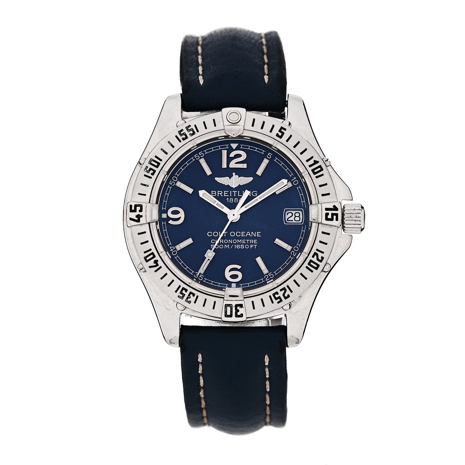 Breitling Stainless Steel Calfskin 32mm Colt Oceane Quartz Watch Blue A77350 1 of 5