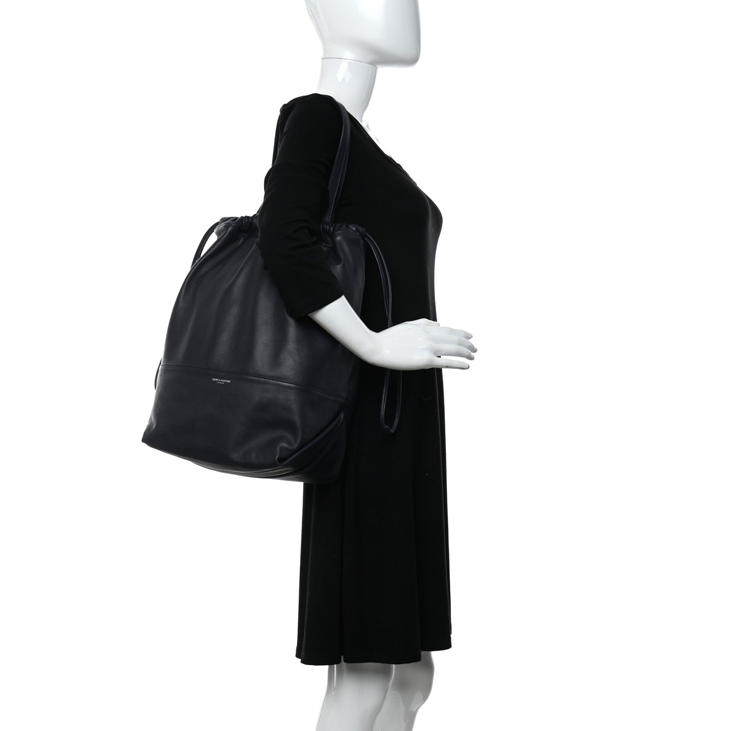 Saint Laurent Lambskin West Shopping Bag Dark Notte 2 of 11