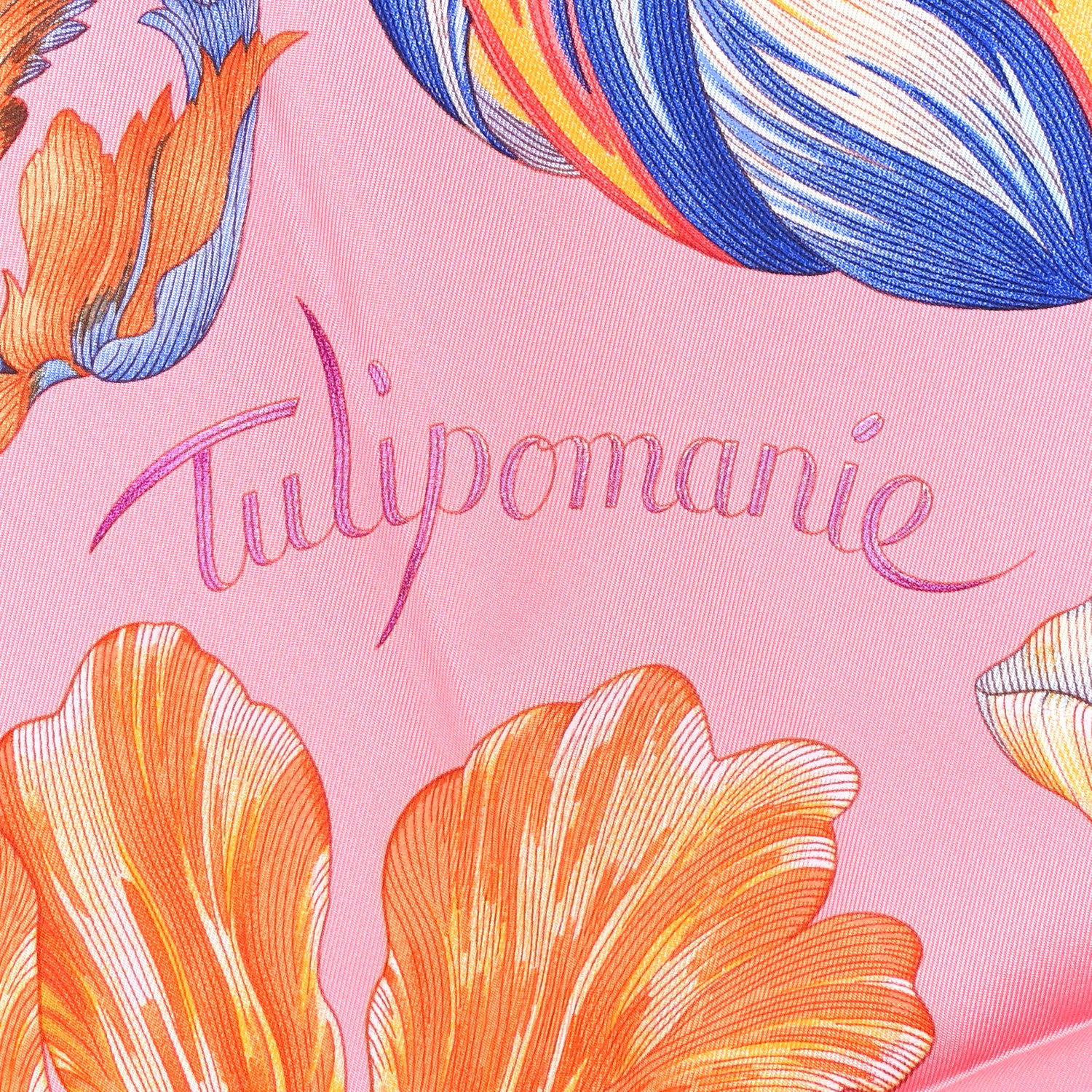 Hermes Silk Tulipomanie Scarf 90 Rose Malabar Violet 5 of 5