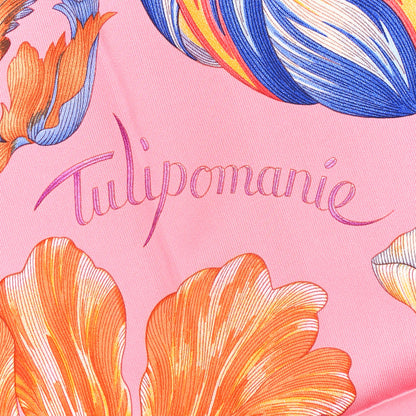 Hermes Silk Tulipomanie Scarf 90 Rose Malabar Violet 5 of 5